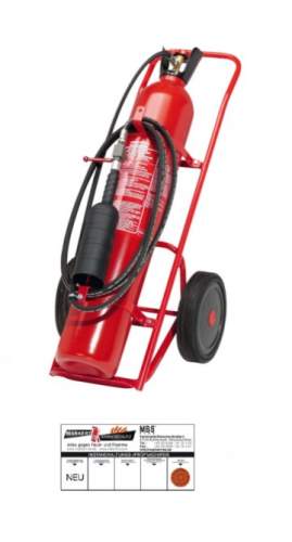 Gloria CF 50/10 – Fahrbarer Kohlendioxid Dauerdruck-Feuerlöscher (Brandklasse B) mit 10 Meter Schlauch, geeignet für den Einsatz an elektrischen Anlagen, frostsicher, EN 1866,